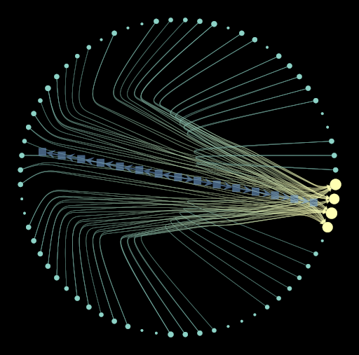 Discretized graph representation of the neural network